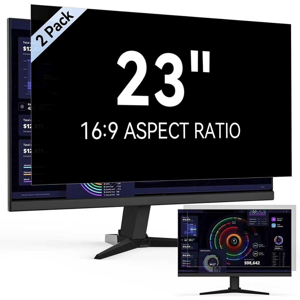 2 Pack  23 Inch Computer Privacy Screen‎ Filter for 16:9 Widescreen Monitor